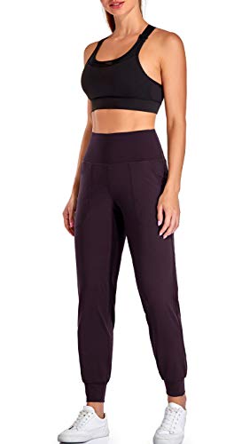 Image of Oalka Women's Joggers High Waist Yoga Pockets Sweatpants Sport Workout Pants