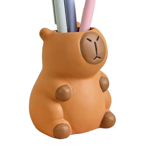 Capybara - Divertido soporte decorativo para bolígrafos, organizador de almacenamiento de dibujos animados para baño, mostrador, dormitorio, estación de, clip para el cabello, tocador, aula