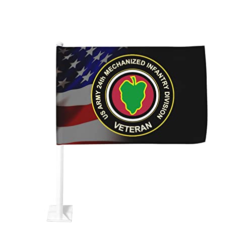 US Army Veteran 24th Mechnized Infantry Division 100% Polyester Fabric With Printing For Indoor Outdoor Decoration
