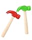KGDUYC Holzhammer-Spielzeug für Kinder 2 Stück,Minni Holz Hammer,Mallet Stampfen Spielzeug,Simulationshammer,Wartungswerkzeug,Krabben Hummer Schlägel,Kreatives DIY Lernspielzeug für Kinder-rot/grün
