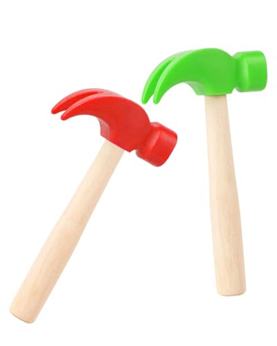KGDUYC Martelo de brinquedo de madeira para crianças 2 peças, brinquedo para bater com martelo, ferramenta de manutenção, martelo de lagosta e caranguejo, brinquedo educativo criativo para crianças -