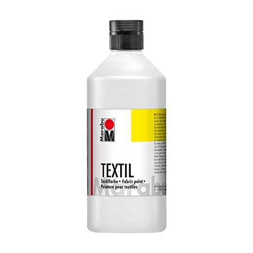 Marabu 17160075070 - Pintura textil blanca 500 ml, pintura textil al agua, para tejidos ligeros, lavable hasta 60°C, tacto suave, fácil de fijar con la plancha o al horno