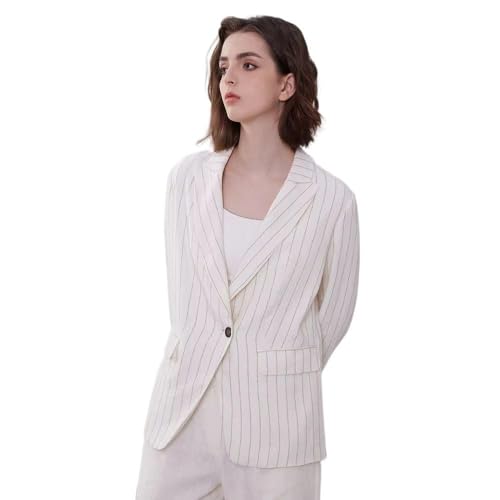 Blazer en lin rayé anti-chaleur veste de bureau formelle respirante
