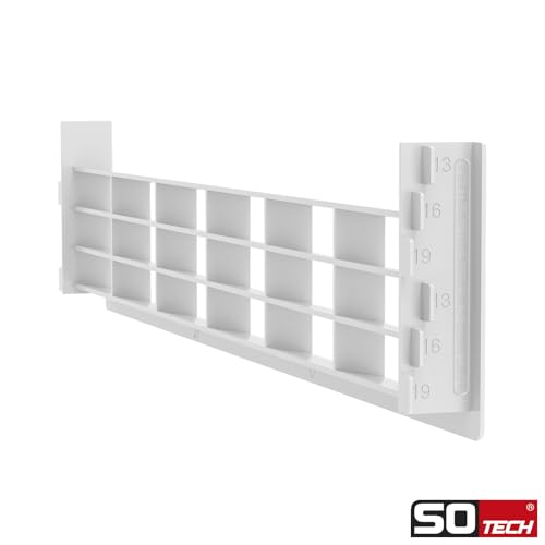 SOTECH Lüftungsgitter für Sockelleisten 396 x 83 mm weiß (Einlassmaß 384 x 75 mm) Abluftgitter passend für Blendendicke 13, 16 und 19 mm, für den Einsatz in Küche & Bad