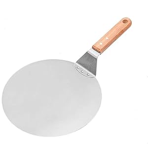 Overgrote pizzaschep van roestvrij staal, krachtige pizzaschep met houten handvat, transferplaat voor pizzatassen, ovenspatels