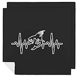 Fishing Life Heartbeat Cloth Napkins Print Square Dinner Napkins Washable Table Napkins