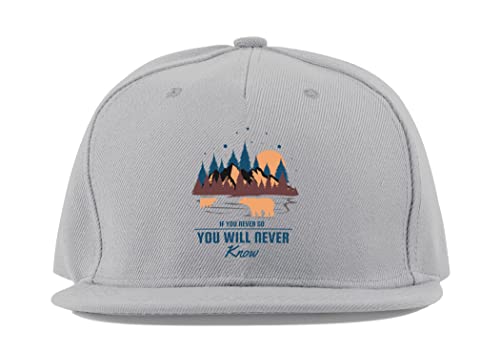 Casquette baseball visière plate en coton gris If You Never Go