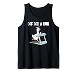 Divertente oca che corre sul tapis roulant con il detto off per una corsa indossando una fascia rosa. Ideale per donne e ragazze che amano correre, fare jogging, corridori e tutti coloro che amano lo sport.