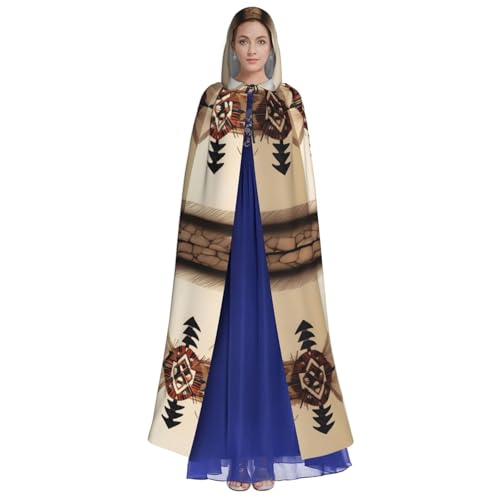 Chaqueta larga con capucha para adulto estilo nativo americano 2