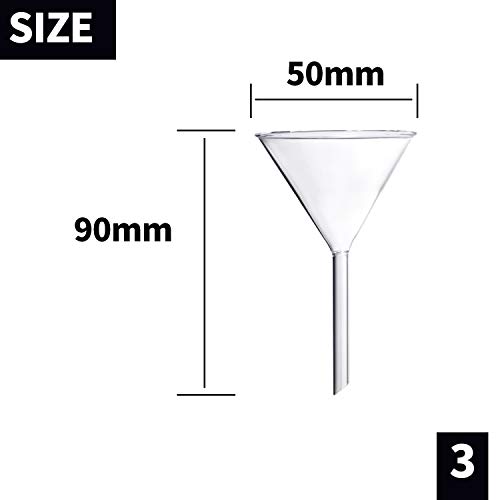 Young4Us BL-LD-04 Glass Funnel Set, 4 Pcs Lab Borosilicate Glass Funnels thumb #3
