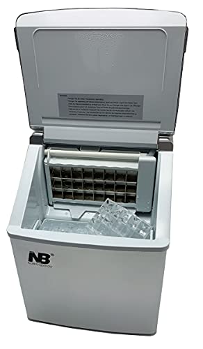 NB North Bayou Ice Cube Maker Machine 24 Ice Cubes (Clear Hard Ice Cubes) Ready in 9-15 Minutes,Real Clear Ice Cubes, Crystal clear ice for Home Kitchen Bar Office