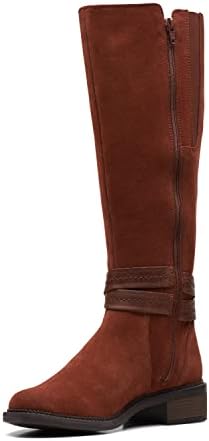 Clarks womens Maye Shine Knee High Boot, Dark Tan Suede, 9.5 Wide US | Image 5