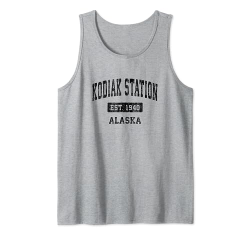 Kodiak Station Alaska AK Vintage Sports Design Schwarz Design Tank Top