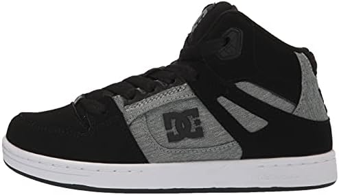 DC Boy's Pure HIGH-TOP Youth Skate Shoe, Black/Charcoal, 11 Big Kid | Image 7