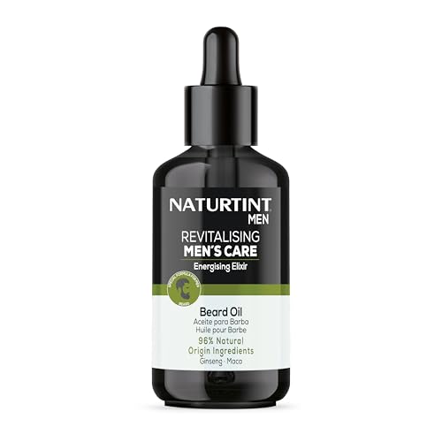 Naturtint | Revitalizing Men’s Care | Aceite para Barba | Repara, Fortalece e Hidrata la Barba | Fácil Absorción | 96% Ingredientes Naturales | Con Ginseng y Maca | 100 ml
