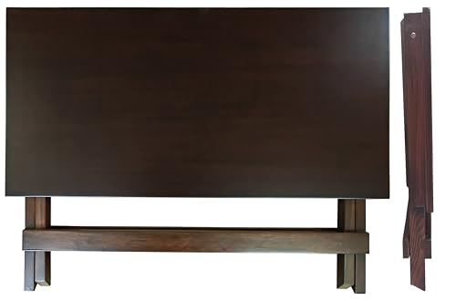 Image of fplus Teak Wood Folding Table 32x16x18 Inches | Foldable Side Table for Living Room, Bedroom & Balcony
