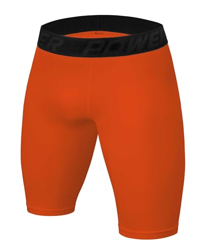 PowerLayer Niños Pantalones Cortos Térmicos Da Compresión Baselayer - Naranja, 12-14 años