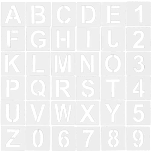 36 Stencil Per Pittura Riutilizzabili - Lettere E Numeri Per Fai Da Te E Scrapbooking - Foto 8