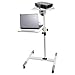 Price comparison product image Properav Mobile Desk Workstation & Projector Trolley - White | Moveable On Caster Wheels | Adjustable Height 850-1100mm | 10kg Capacity | For Laptop, Projector, Consoles & More