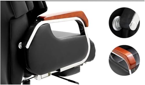 Leather Gaming Chair Massage Adjustable Swivel Office Chair with Footrest for Home Computer Desk Comfort Long Sitting Support Video Game Chair Brown Modern Ergonomic Seat - Image 7