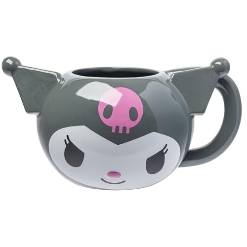 Image of Silver Buffalo Hello Kitty and Friends Kuromi Ceramic 3D Sculpted Mug, 20 Ounces