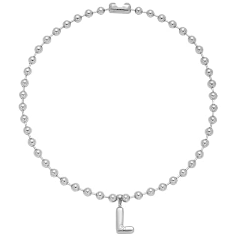 TGOLM Dainty Puffy L Initial Necklace Simple Balloon Letter Choker for Women Men Unisex Jewelry Cover