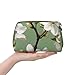hgnblsip Dogwood Blossoms Print Leather Make Up Bag Portable Versatile Zipper Make Up Bag For Women Toiletries & Beauty Essentials