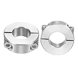 QUARKZMAN 2 Stück Doppelt Geteilte Wellenkragen 18mm Bohrung Zweiteilige Klemmringe 36mm Außendurchmesser 13mm Dicke 304 Edelstahl Stellschrauben Geteilte Wellenkragen