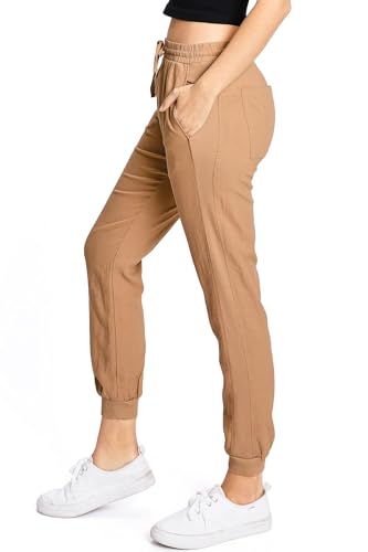 Love Tree Women's Juniors High Rise Linen Joggers
