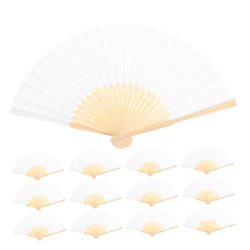 Éventails papier blanc pliables contre la chaleur en mariage et fête