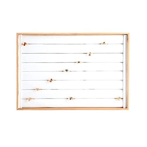 Xwwdp Bamboo Wood Jewelry Display Jewellery Tray Ring Holder Necklaces Organizer Bracelets Showcase Pendants Box (Color : C, Size : 35 * 24 * 3Cm) #TOP15