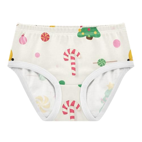 Girls' Brief Panties Toddler Cotton Underwear for Kid Festive Christmas Tree Candy Pattern