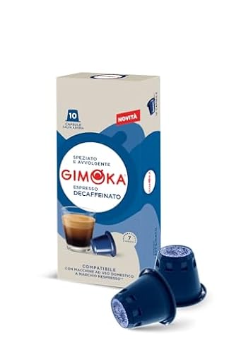 Gimoka Mezcla de Café Espresso Descafeinado, intensidad 7/13-100 Cápsulas - Compatibles con Máquinas de Café Nespresso* para uso doméstico - Producido en Italia - 10 paquetes de 10 | Ya disponible en tu tienda friki favorita! En mundofriki.es!