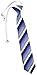 TigerTie Cravatta per bambini a righe – Cravatta preannodata con elastico, Blu scuro grigio bianco, Taglia unica