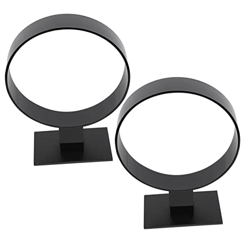 BIUDECO 2 Piezas Soporte De Exhibición De Accesorios Para El Cabello Gomas Pelo Niña Titular De Retención Soporte Redondo Para Diadema T- Perder Bandeja De Almacenamiento Acrílico Venda