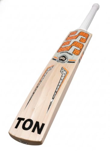 Image of Cricket Bat, Professional Grade Willow, Red and Black Design, Size 06 (Orange)