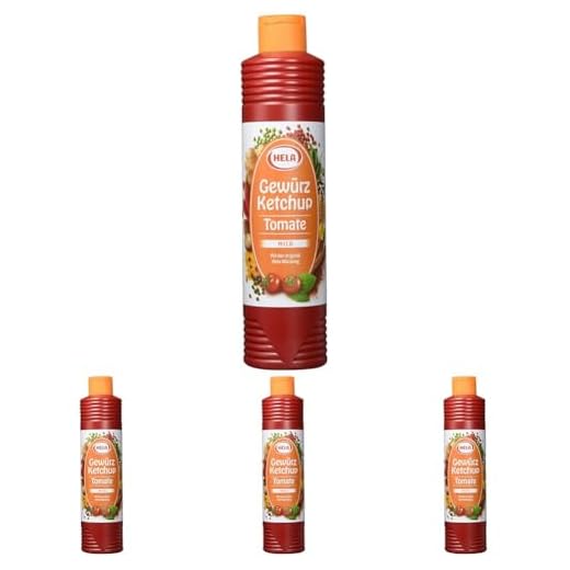 Hela Gewürz Ketchup Tomate mild 800ml (Packung mit 4)