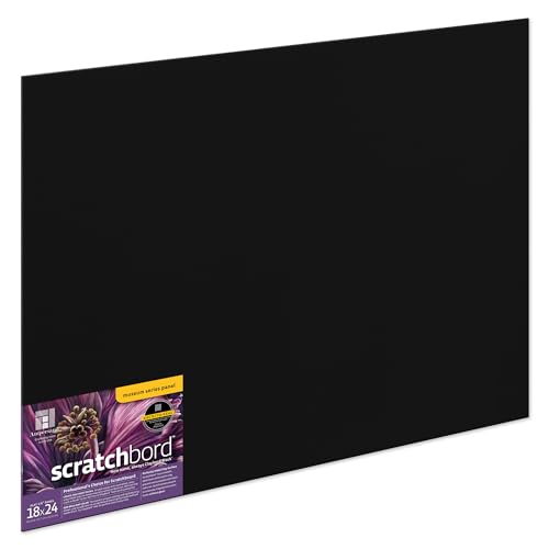 Ampersand Art Supply Scratchbord Art Panel: Museum Series Scratchboard, 1/8 Inch Flat Profile, 18