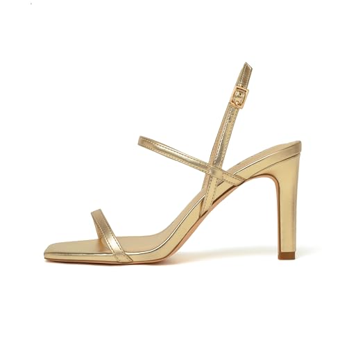 vivianly Women's Strappy Heels for Women Sandals Trendy Square Toe Sandals with Ankle Strap For Weddings, Proms, Parties4