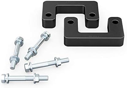 Front Lower Leveling Kit - 2.5in Lift - Compatible with 2007-2020 Chevrolet Silverado Suburban Tahoe GMC Sierra 1500 Yukon 2WD 4WD 4x4, 2007-2013 Chevy Avalanche - 2.5 inch Lift Black Steel Mount