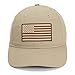Paramount Outdoors - Waxed Cloth American Flag Cap - US Flag Cap Fits Head Size MD - 2X (Khaki)
