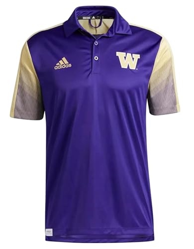 Adidas Washington Huskies NCAA Men's Polo Golf Shirt, Purple