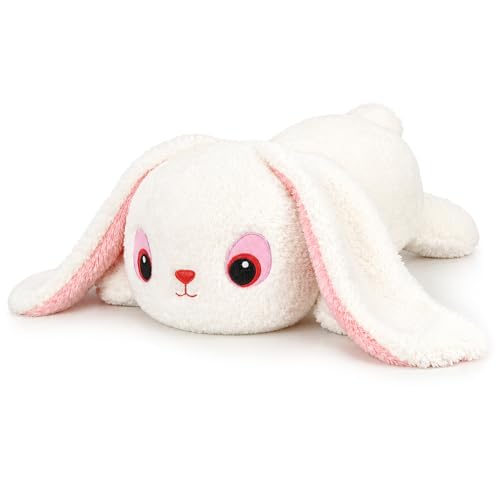 Dutioavg 3.5 Lbs Weighted Bunny Stuffed Animal, 19.1" Microwaveable Plush with Removable Heating Pad, Unscented Heatable & Coolable Soft Rabbit Plush Toy for Kids & Adults, Cozy Gift (White, Large) by Dutioavg - Used condition - US$24.71