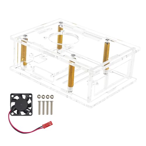 GETBSTOOP para Raspberry Pi 5 Case acrílico de Cobre/disipadores térmicos de Aluminio para PI 5 Cáscara de protección de la Placa de Desarrollo de Casos con Ventilador de enfriamiento