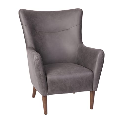 Sillón Tradicional Piel Sintética Gris Oscuro miniatura 1