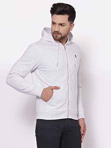 Image of Red Tape Men's Light Grey Solid Hoodies