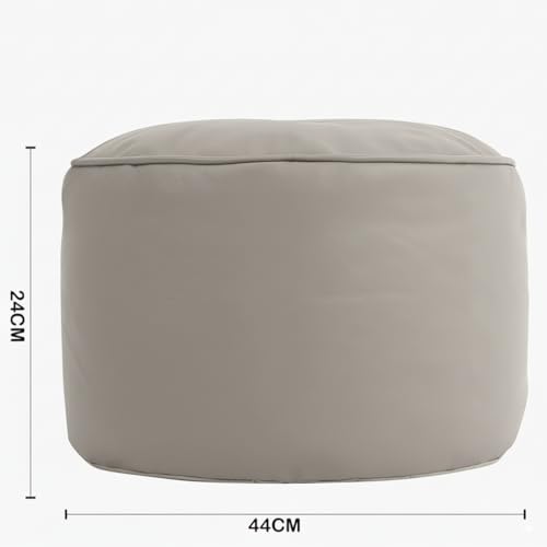 Image of Premium Faux Leather Footstool /Footrest /Pouffe | EPS Beans Filled | Ready to Use | Soft Cushioned Ottoman | Durable Leatherette Finish | Living Room, Bedroom & Office Color- (Grey)
