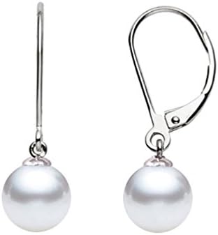 14k White Gold AAAA Quality Japanese Akoya Cultured Pearl Dangle Earrings for Women - PremiumPearl image 2