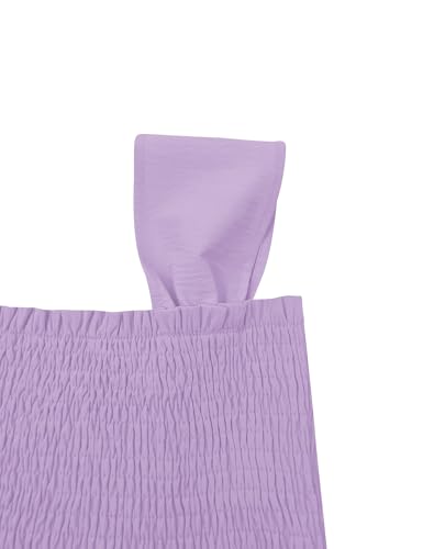 Image of Bingerlily Girls Summer Casual Tops Square Neck T Shirts Cute Smocked Top Tees