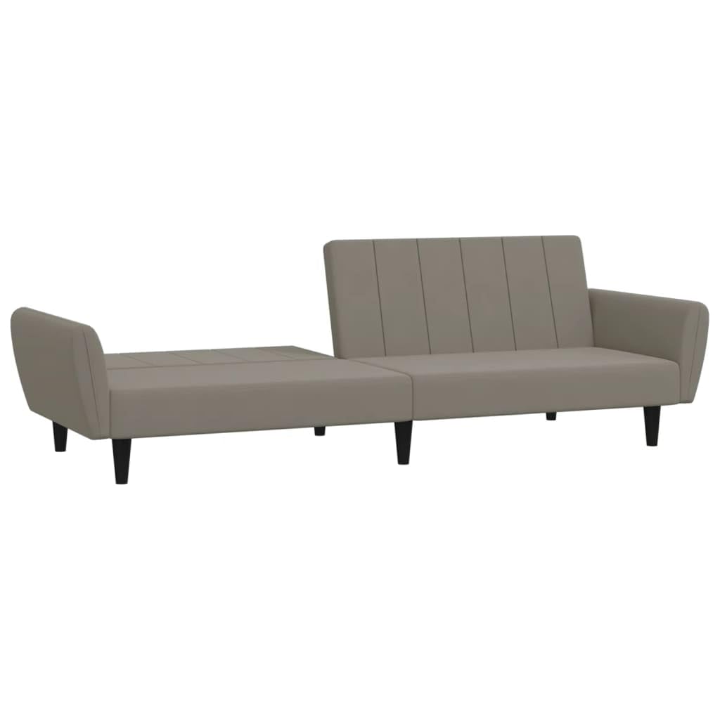 Canapé-lit 2 places en velours gris clair avec fonction de sommeil, peu encombrant et extensible, meuble rembourré robuste pour salon, chambre d'amis, bureau et home cinéma, canapé confortable